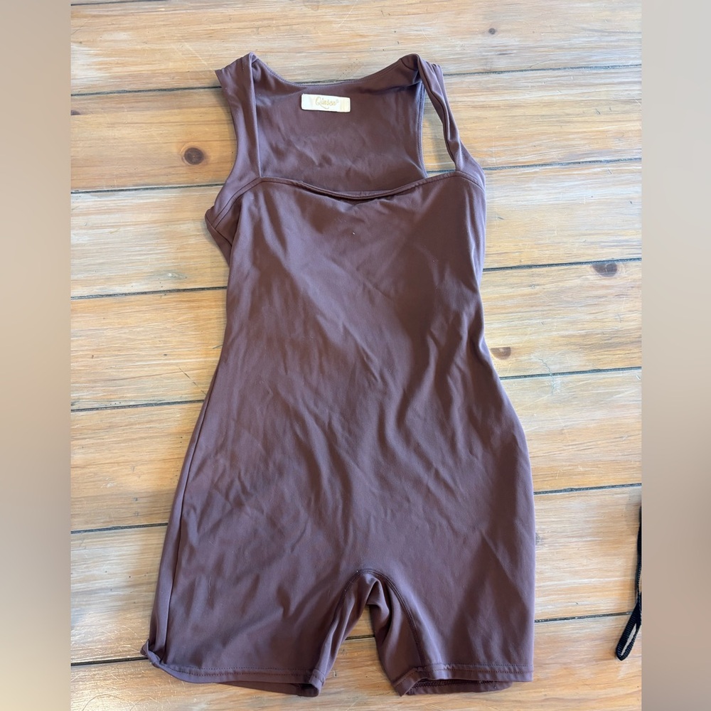 Women's Brown Sleeveless Romper Jumpsuit